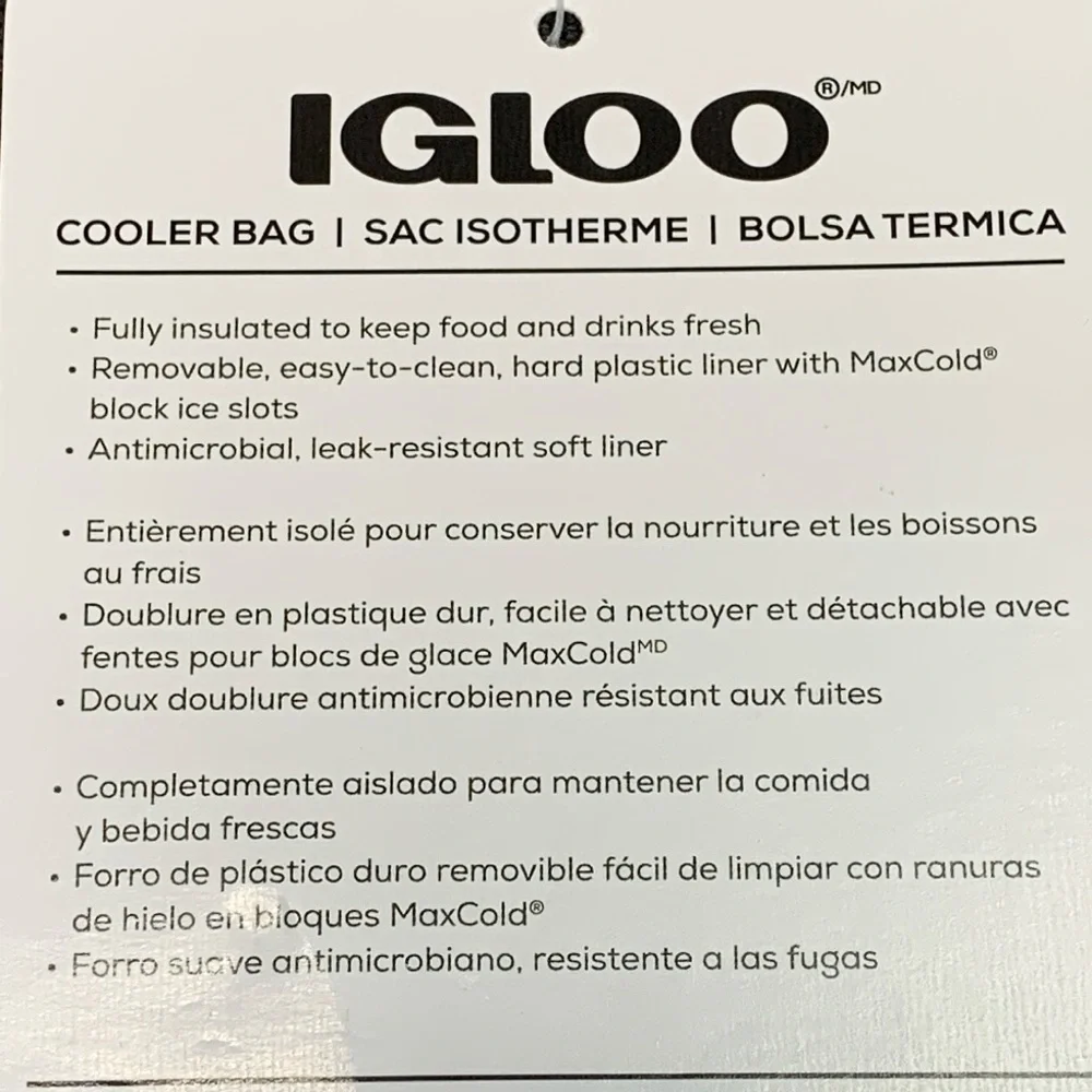 Igloo Insulated 6 Can Hard Liner Square Cooler Bag NWT